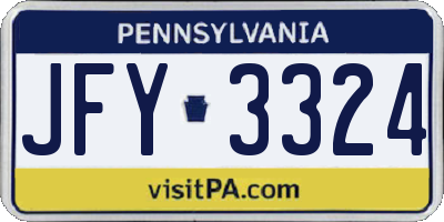 PA license plate JFY3324