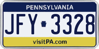 PA license plate JFY3328