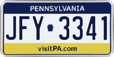 PA license plate JFY3341