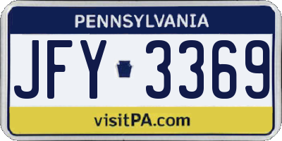 PA license plate JFY3369