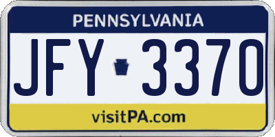 PA license plate JFY3370