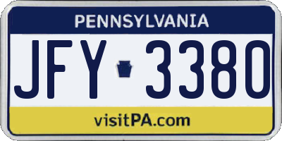 PA license plate JFY3380