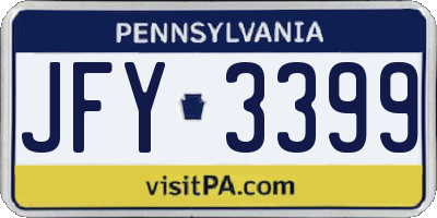 PA license plate JFY3399