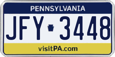 PA license plate JFY3448