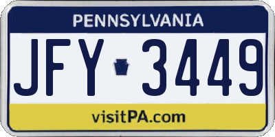 PA license plate JFY3449