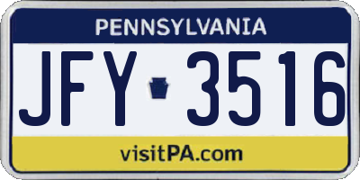 PA license plate JFY3516