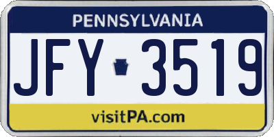 PA license plate JFY3519