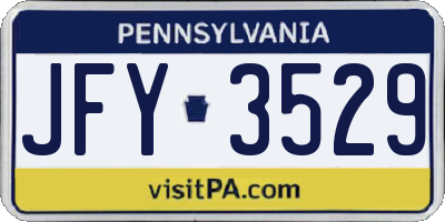 PA license plate JFY3529