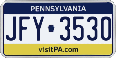PA license plate JFY3530