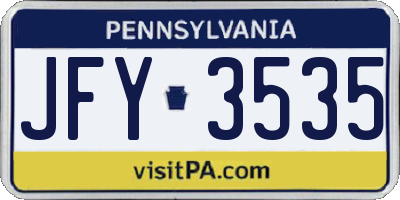 PA license plate JFY3535