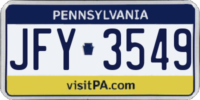 PA license plate JFY3549