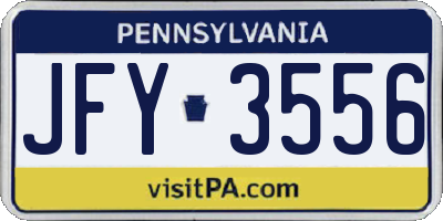 PA license plate JFY3556