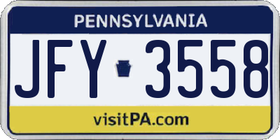 PA license plate JFY3558
