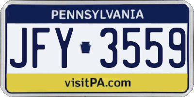 PA license plate JFY3559