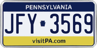 PA license plate JFY3569