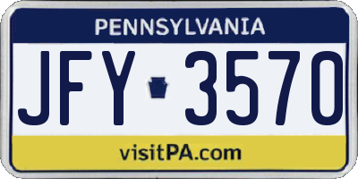 PA license plate JFY3570