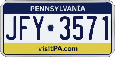 PA license plate JFY3571