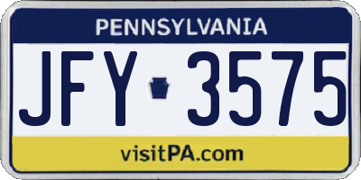 PA license plate JFY3575