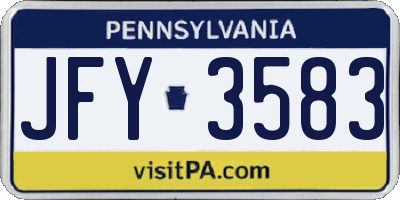 PA license plate JFY3583