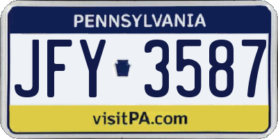 PA license plate JFY3587