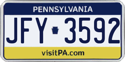 PA license plate JFY3592