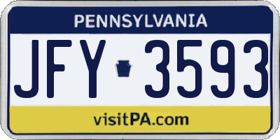PA license plate JFY3593