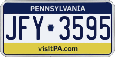 PA license plate JFY3595