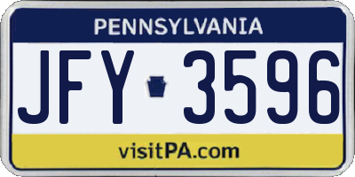 PA license plate JFY3596