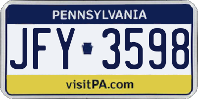 PA license plate JFY3598