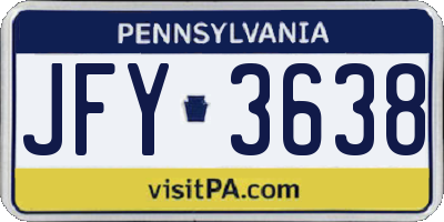 PA license plate JFY3638