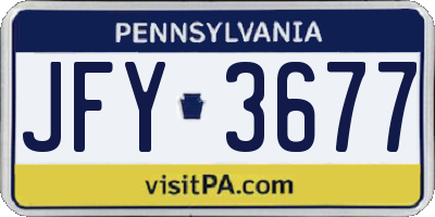 PA license plate JFY3677