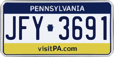 PA license plate JFY3691