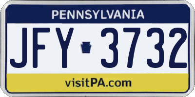 PA license plate JFY3732