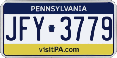 PA license plate JFY3779