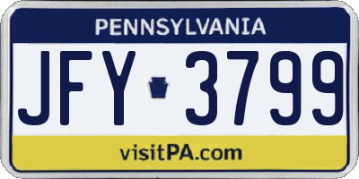 PA license plate JFY3799