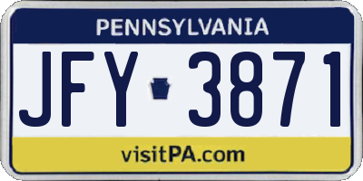 PA license plate JFY3871