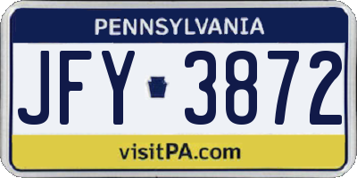 PA license plate JFY3872