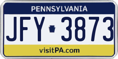 PA license plate JFY3873