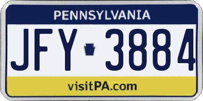 PA license plate JFY3884