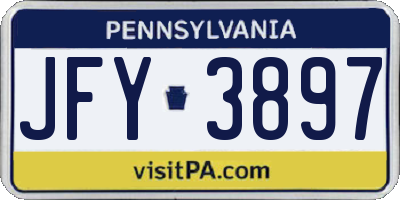 PA license plate JFY3897