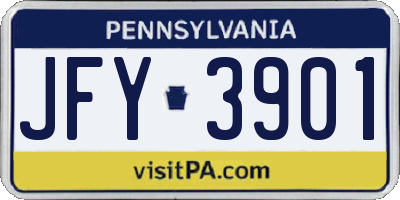 PA license plate JFY3901