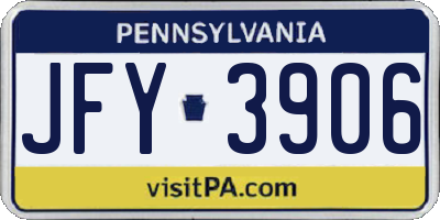 PA license plate JFY3906