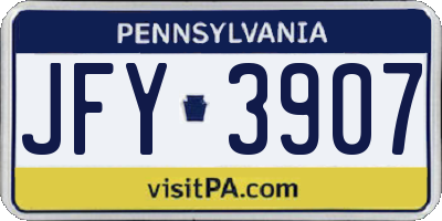 PA license plate JFY3907