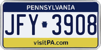 PA license plate JFY3908