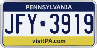 PA license plate JFY3919