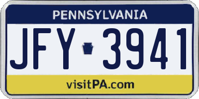PA license plate JFY3941