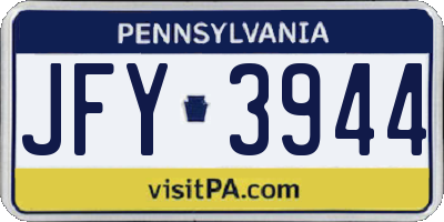 PA license plate JFY3944