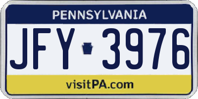 PA license plate JFY3976