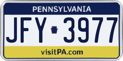 PA license plate JFY3977