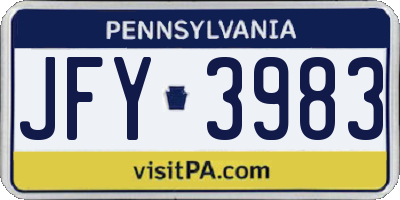 PA license plate JFY3983